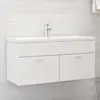 Image de vidaXL Armoire d'évier avec lavabo intégré Blanc Aggloméré