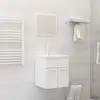 Image de vidaXL Ensemble de meubles de salle de bain Blanc Aggloméré
