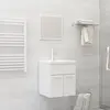 Image de vidaXL Ensemble de meubles de salle de bain Blanc brillant Aggloméré