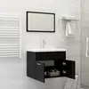 Image de vidaXL Ensemble de meubles de salle de bain Noir Aggloméré