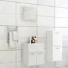 Image de vidaXL Ensemble de meubles de salle de bain Blanc Aggloméré