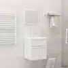 Image de vidaXL Ensemble de meubles de salle de bain Blanc brillant Aggloméré