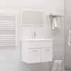 Image de vidaXL Ensemble de meubles de salle de bain Blanc Aggloméré