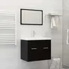 Image de vidaXL Ensemble de meubles de salle de bain Noir Aggloméré