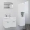 Image de vidaXL Ensemble de meubles de salle de bain Blanc Aggloméré