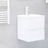 Image de vidaXL Armoire d'évier avec lavabo intégré Blanc Aggloméré