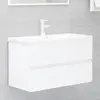 Image de vidaXL Armoire d'évier avec lavabo intégré Blanc Bois d'ingénierie
