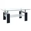 Image de vidaXL Table basse Noir et transparent 95x55x40 cm Verre trempé
