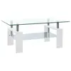 Image de vidaXL Table basse Blanc et transparent 95x55x40 cm Verre trempé