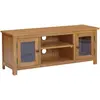 Image de vidaXL Meuble TV 110x35x44 cm Bois de chêne massif