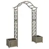 Image de vidaXL Pergola de jardin avec jardinière Gris Bois pin massif