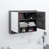 Image de vidaXL Armoire à miroir de salle de bain 80x15x60 cm MDF Gris brillant