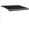 Image de vidaXL Auvent manuel rétractable avec LED 350x250 cm Anthracite