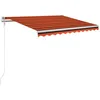 Image de vidaXL Auvent Automatique avec Capteur de Vent et LED Store de Balcon Jardin Patio Terrasse Extérieur Ombrage des Fenêtres 350x250 cm Orange et Marron