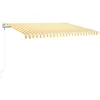 Image de vidaXL Auvent Automatique avec Capteur de Vent et LED Store de Balcon Jardin Patio Terrasse Extérieur Ombrage des Fenêtres 400x300 cm Jaune et Blanc