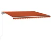 Image de vidaXL Auvent Automatique avec Capteur de Vent et LED Store de Balcon Jardin Patio Terrasse Extérieur Ombrage des Fenêtres 400x300 cm Orange et Marron