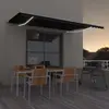 Image de vidaXL Auvent manuel rétractable avec LED 500x350 cm Anthracite