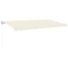 Image de vidaXL Auvent Automatique avec Capteur de Vent et LED Store de Balcon Jardin Patio Terrasse Extérieur Ombrage des Fenêtres 600x350 cm Crème