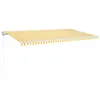 Image de vidaXL Auvent Automatique avec Capteur de Vent et LED Store de Balcon Jardin Patio Terrasse Extérieur Ombrage des Fenêtres 600x350 cm Jaune et Blanc