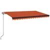 Image de vidaXL Auvent Automatique avec Capteur de Vent et LED Store de Balcon Jardin Patio Terrasse Extérieur Ombrage des Fenêtres 450x350 cm Orange et Marron