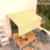 Image de vidaXL Auvent rétractable manuel avec store 3,5x2,5 m Jaune et blanc