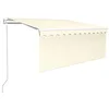 Image de vidaXL Auvent Automatique avec Store et Capteur de Vent et LED Banne Pliable Jardin Balcon Terrasse Protection contre Rayons UV 3,5x2,5 m Crème