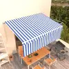 Image de vidaXL Auvent manuel rétractable avec store 4x3 m Bleu et blanc