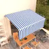 Image de vidaXL Auvent automatique rétractable avec store 4x3 m Bleu et blanc