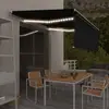 Image de vidaXL Auvent manuel rétractable avec store et LED 4,5x3 m Anthracite