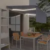 Image de vidaXL Auvent manuel rétractable avec store et LED 4x3 m Bleu et blanc