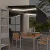 Image de vidaXL Auvent manuel rétractable avec store et LED 4,5x3 m Anthracite