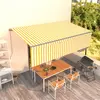 Image de vidaXL Auvent rétractable manuel avec store 5x3 m Jaune et blanc