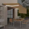 Image de vidaXL Auvent automatique store capteur de vent/LED 5x3 m Jaune/blanc