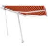 Image de vidaXL Auvent Automatique avec Capteur de Vent et LED Store de Balcon Jardin Patio Terrasse Extérieur Ombrage des Fenêtres 300x250 cm Orange et Marron