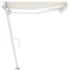 Image de vidaXL Auvent automatique avec capteur de vent et LED 350x250 cm Crème