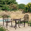 Image de vidaXL Ensemble de bistro 3 pcs Aluminium coulé Bronze