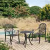 Image de vidaXL Ensemble de bistro 3 pcs Aluminium coulé Noir