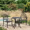 Image de vidaXL Ensemble de bistro 3 pcs Aluminium coulé Noir