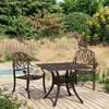 Image de vidaXL Ensemble de bistro 3 pcs Aluminium coulé Bronze