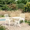 Image de vidaXL Ensemble de bistro 3 pcs Aluminium coulé Blanc