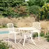 Image de vidaXL Ensemble de bistro 3 pcs Aluminium coulé Blanc