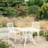 Image de vidaXL Ensemble de bistro 3 pcs Aluminium coulé Blanc