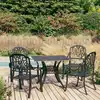 Image de vidaXL Ensemble de bistro 5 pcs Aluminium coulé Noir