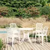 Image de vidaXL Ensemble de bistro 5 pcs Aluminium coulé Blanc