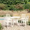 Image de vidaXL Ensemble de bistro 5 pcs Aluminium coulé Blanc