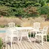 Image de vidaXL Ensemble de bistro 5 pcs Aluminium coulé Blanc