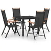 Image de vidaXL Ensemble à manger de jardin 5 pcs aluminium noir