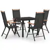 Image de vidaXL Ensemble à manger de jardin 5 pcs aluminium noir
