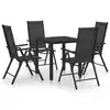 Image de vidaXL Ensemble à manger de jardin 5 pcs Aluminium Noir