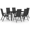 Image de vidaXL Ensemble à manger de jardin 7 pcs aluminium noir
